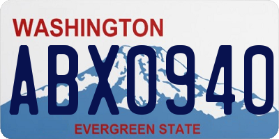 WA license plate ABX0940
