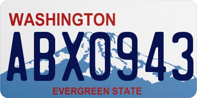 WA license plate ABX0943