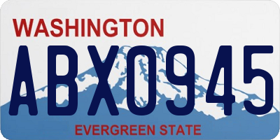WA license plate ABX0945