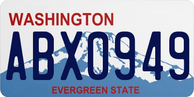 WA license plate ABX0949