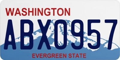 WA license plate ABX0957