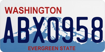 WA license plate ABX0958