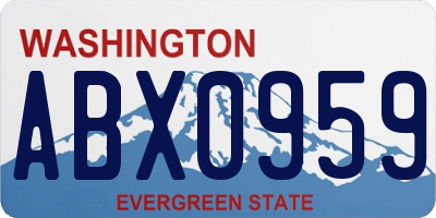 WA license plate ABX0959