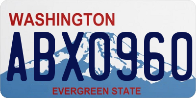 WA license plate ABX0960