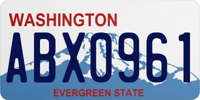 WA license plate ABX0961