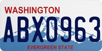 WA license plate ABX0963