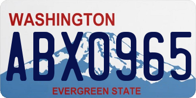 WA license plate ABX0965
