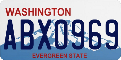 WA license plate ABX0969