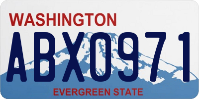 WA license plate ABX0971