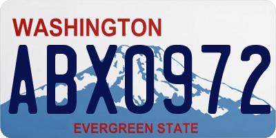 WA license plate ABX0972