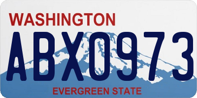 WA license plate ABX0973