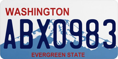WA license plate ABX0983