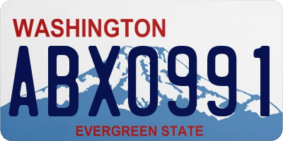 WA license plate ABX0991