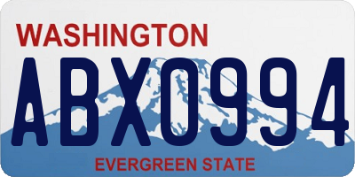 WA license plate ABX0994