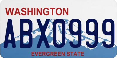WA license plate ABX0999