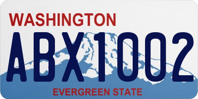 WA license plate ABX1002