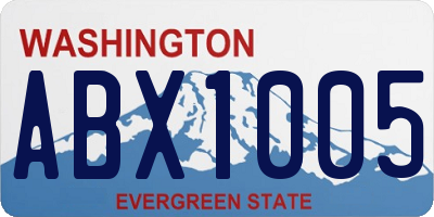 WA license plate ABX1005
