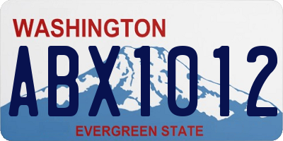 WA license plate ABX1012