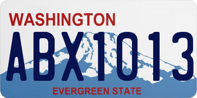 WA license plate ABX1013