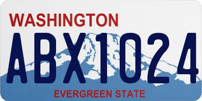 WA license plate ABX1024