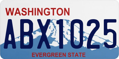 WA license plate ABX1025