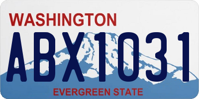 WA license plate ABX1031