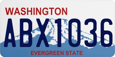 WA license plate ABX1036