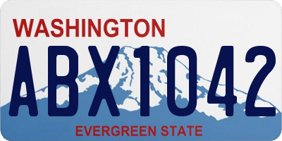WA license plate ABX1042