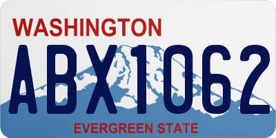 WA license plate ABX1062