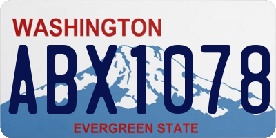 WA license plate ABX1078