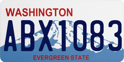 WA license plate ABX1083