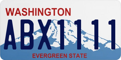 WA license plate ABX1111