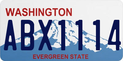 WA license plate ABX1114