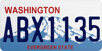 WA license plate ABX1135