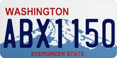 WA license plate ABX1150
