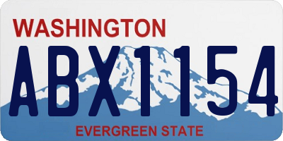WA license plate ABX1154