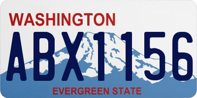WA license plate ABX1156