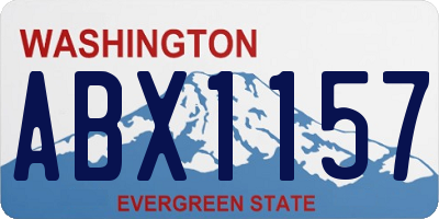 WA license plate ABX1157