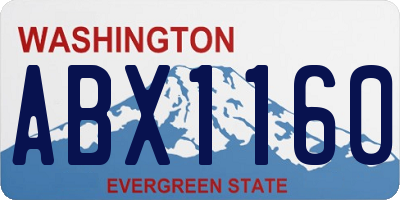 WA license plate ABX1160