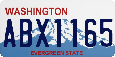 WA license plate ABX1165