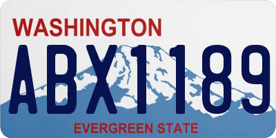WA license plate ABX1189