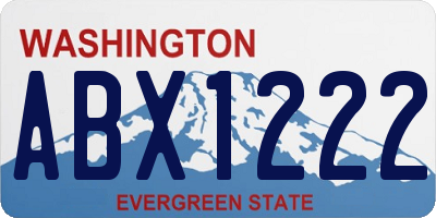 WA license plate ABX1222