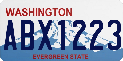 WA license plate ABX1223