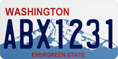 WA license plate ABX1231