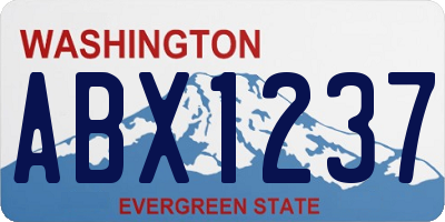 WA license plate ABX1237