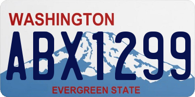 WA license plate ABX1299