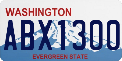 WA license plate ABX1300