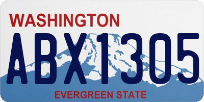 WA license plate ABX1305