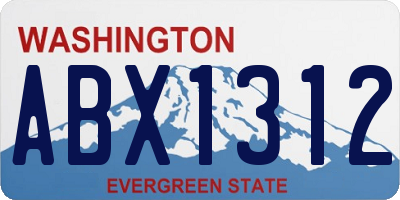 WA license plate ABX1312