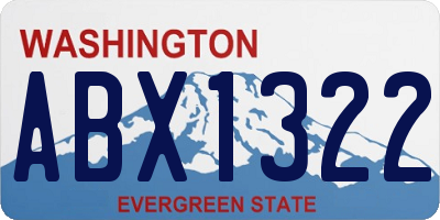 WA license plate ABX1322